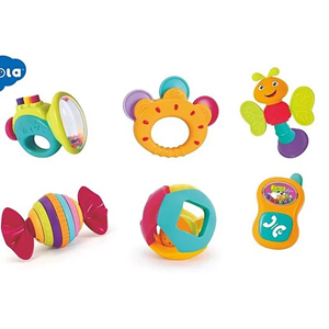 اسباب بازی نوزادی جغجغه دندانگیر رنگارنگ 6 عددی هولی تویز Hola Toys مدل 939A _اسباب بازی نوزادی